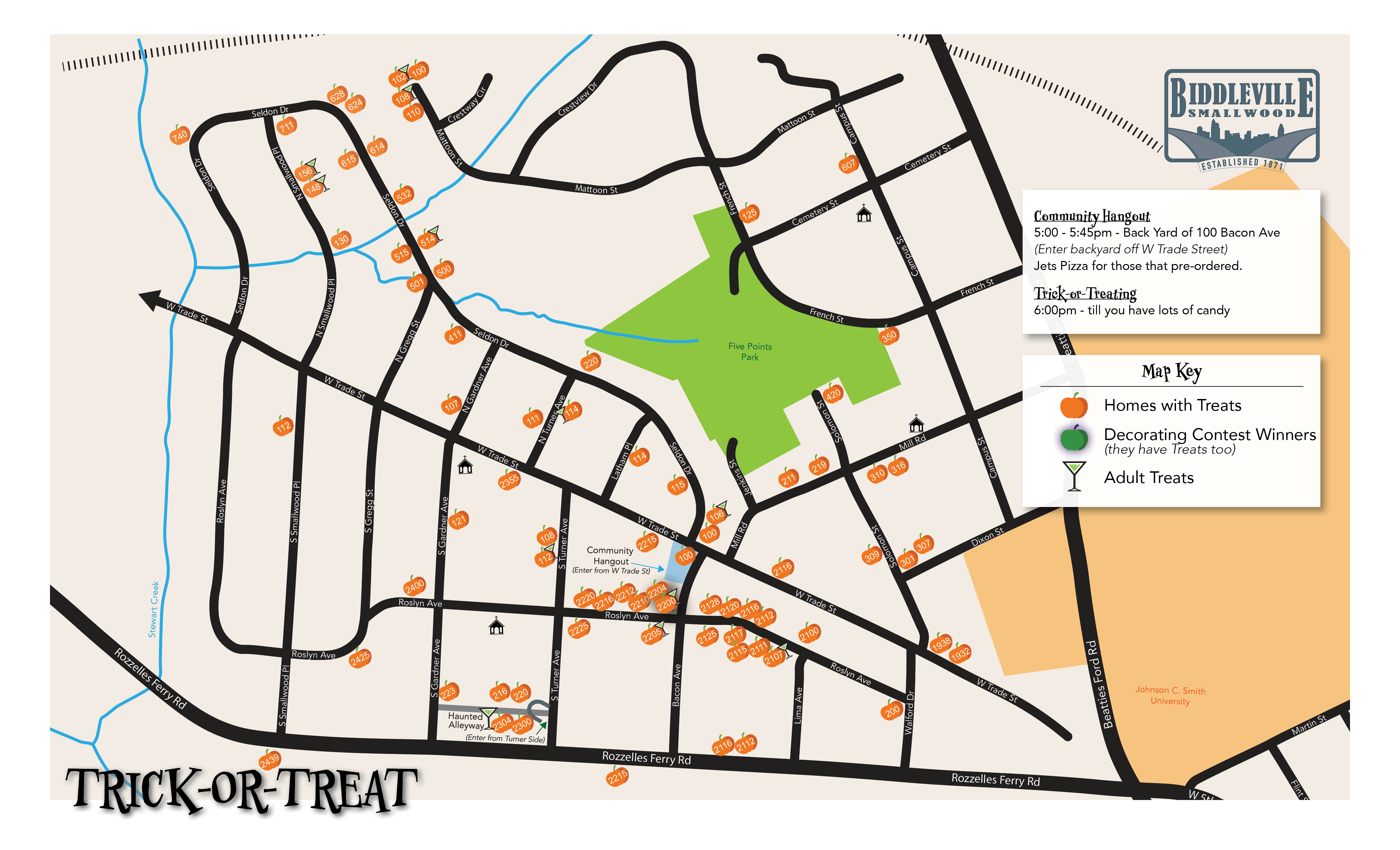 2024 Trick or Treating Map